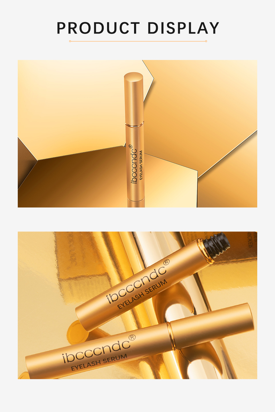 carina IBCCCNDC Golden Tube Mascara trasparente, allungato, naturale, liquido per la cura scuro e denso_voghion.com