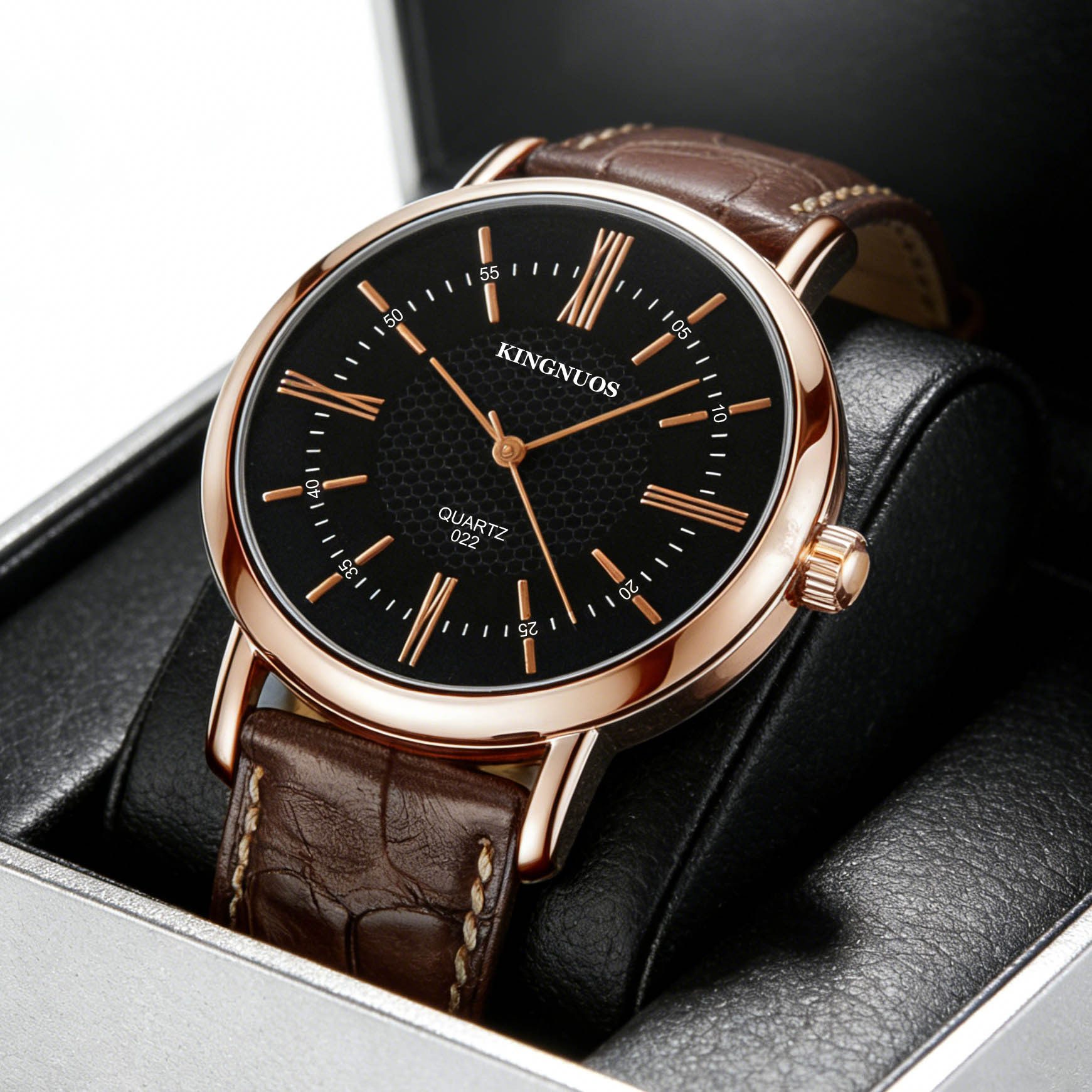 Fashion Rose Gold Roman Digital Belt Watch Men Women Couple Student Belt Watch Factory Outlet