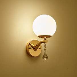 壁灯卧室床头灯现代简约北欧轻奢金色客厅书房防蚊虫密封墙壁灯