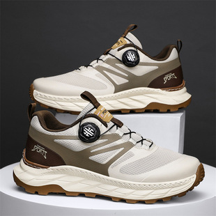 sneaker men's summer mesh breathable rotating button running shoes outdoor leisure travel hiking shoes men's shoes