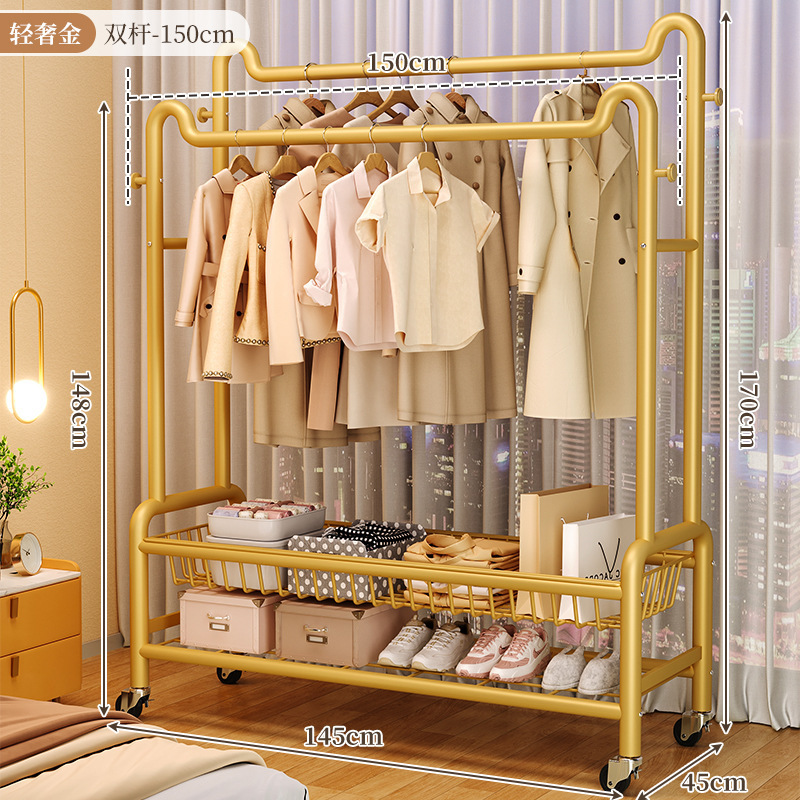 150CM 라이트 럭셔리 골드 더블 폴 더블 레이어 메쉬 바스켓-볼드 스타일