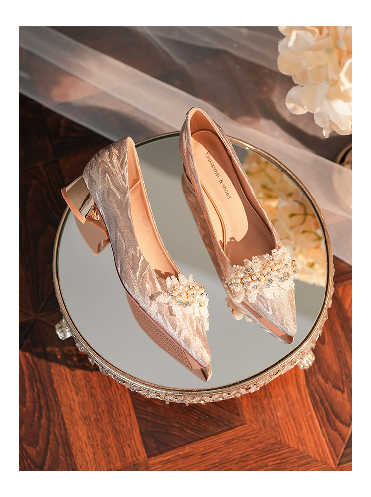 3333C-015 Low Heel Pointed Toe Tiger Skin Pattern High Heels Comfortable Elegant Women's Shiny Wedding Party Shoes_voghion.com