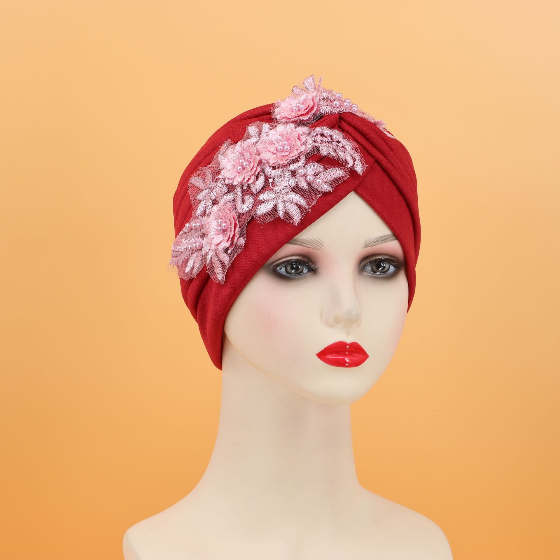 Cappello sciarpa testa di fiore appiccicoso tinta unita_voghion.com