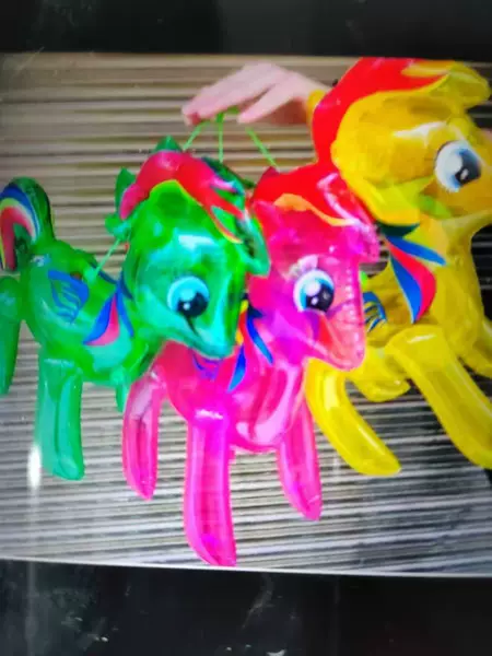 Inflatable elastic pony with light