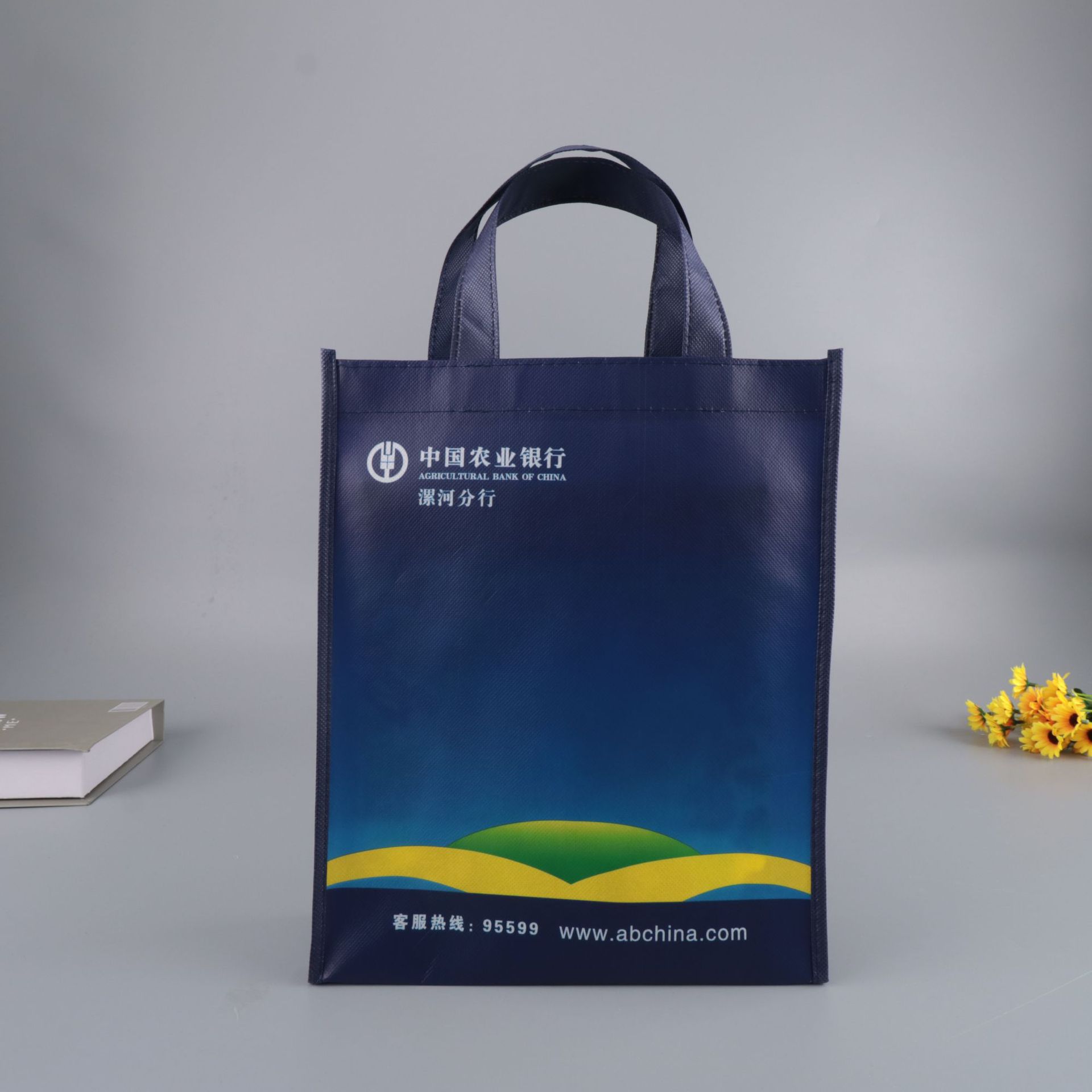 无纺布淋膜手提无纺布热压袋logo 手提棉布袋 有机棉袋购物白色