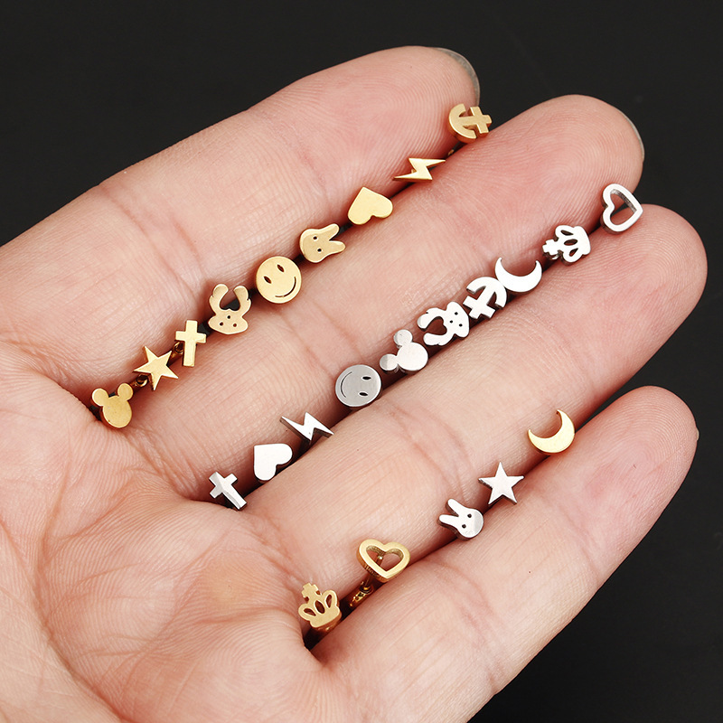 G23 Titanium Earrings and Lip Nails Manufacturer Customized F136 Titanium Alloy Body Piercing Accessories Jewelry Titanium Alloy Jewelry Head