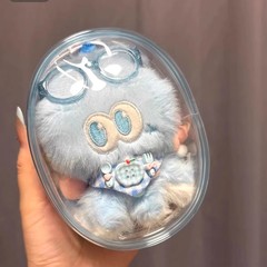 张杰八花毛绒挂件收纳包痛包防尘袋玩偶展示挂件套15cm娃包透明