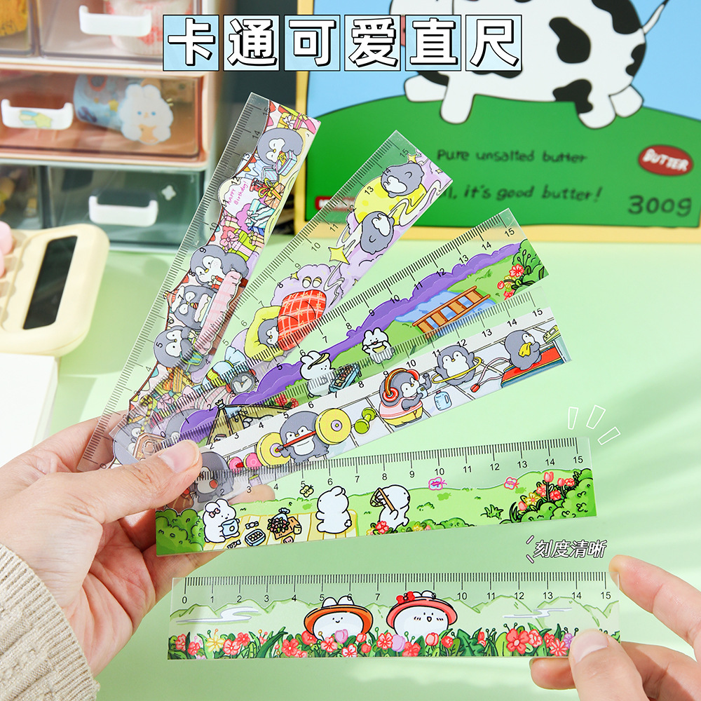 cute plastic cartoon children's ruler for students