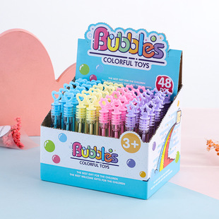 Mini love five-pointed star bubble stick blowing bubble water colorful variety of children's toys portable with bubble stick