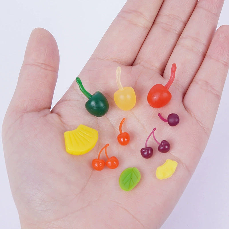ПВХ Симулятор Мини-Фрукты Домашняя миниатюрная игра Вишня черничный черничный ананас кусочки мандарин