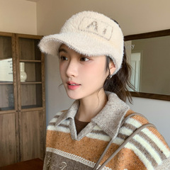 韩版秋冬季新品时尚百搭帽子女户外运动空顶骑行帽针织加绒鸭舌帽