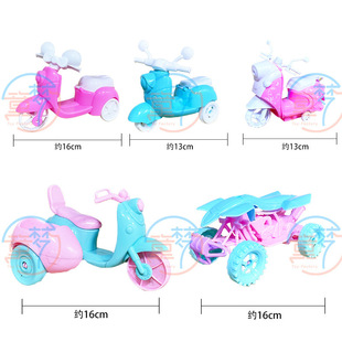 Dollhouse Barbie Princess Accessories Miniature Mini Motorcycle Little Sheep Q Version Cute Three-Seater Car