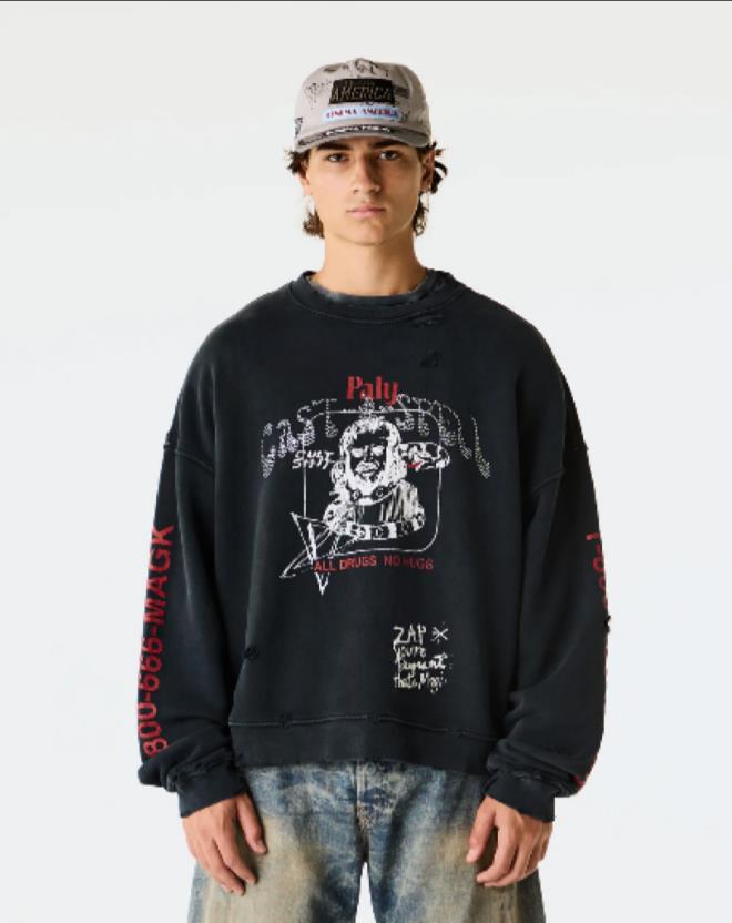 Trendiges Gewaschenes Oversized Sweatshirt Im Used-look Unisex_voghion.com