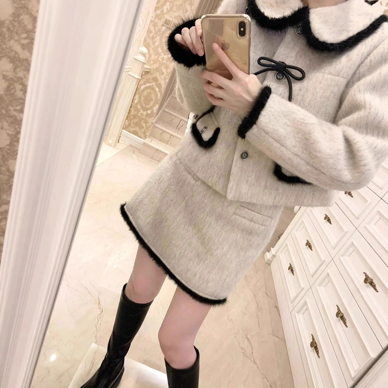 早初秋季女装2025新款茶系穿搭配一整套富家千金小香风裙子两件套|undefined