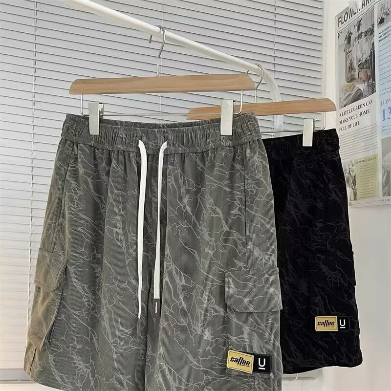 Multi-Pocket Cargo Shorts Men's Cross-Border New Summer Trendy American Functional Pants Loose Straight Five-Point Shorts