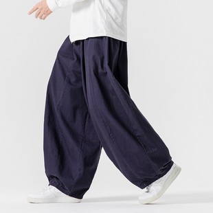 Fall/winter new plus size Japanese overalls retro Harlan wide leg pants Hong Kong wind loose casual pants a generation of hair