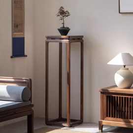 榆木实木花架禅意仿古简约中式客厅室内家用阳台落地盆景新中式