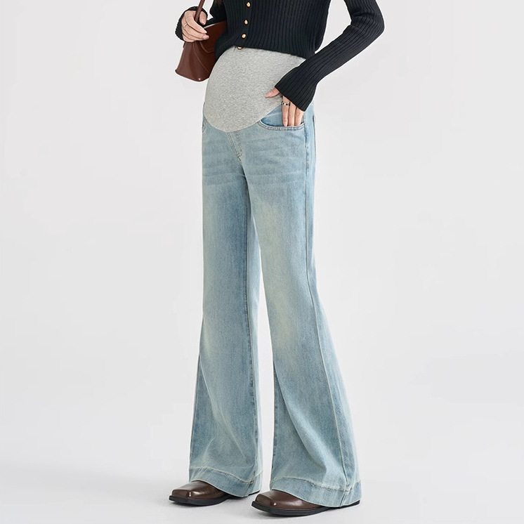 Maternity Pants for Spring and Autumn, Jeans for Fall and Winter, Flared Pants for Autumn That Don'T Squeeze the Belly, Autumn Clothing in Stock, One-Piece Dropshipping