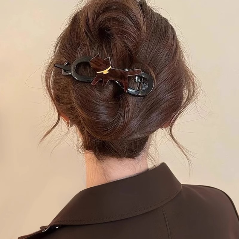 韓国のシンプルなツイストヘアクリップ、女性の後頭部のワンラインヘアクリップ、2025年の新しいスタイル、多用途のヘアクリップとヘッドバンド|undefined