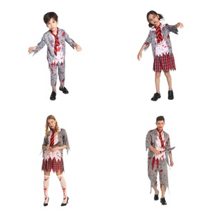 Halloween Costume Horror Zombie Academy Gray Student Vampire Cosplay Stage Performance Zombie Clothes
