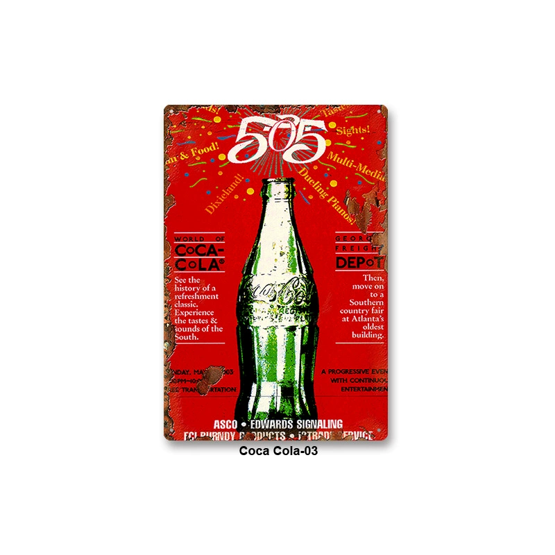 Металлическая настенная табличка Coca Cola, жесть 20×30 см, винтажный ретро стиль