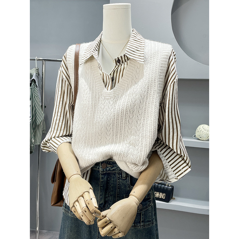 24 invierno Puyuan otoño invierno nuevo 2024 suéter de punto chaleco chaleco de mujer chaqueta exterior image 7