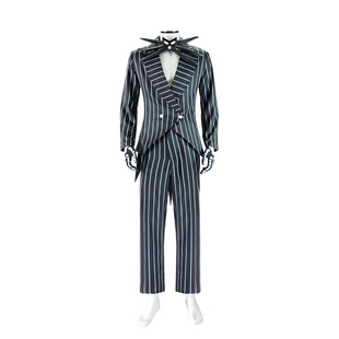 The Nightmare before Christmas Cos Costume Skeleton Jack Men's Full Set of Role-Playing Christmas and Halloween Factory Ready Stock