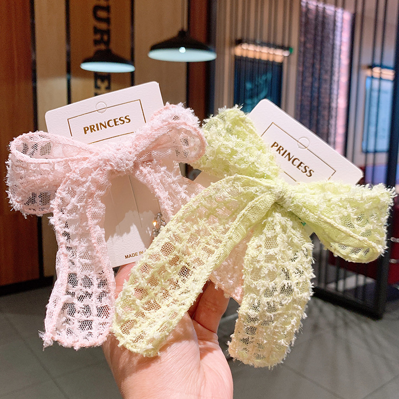 Children's Simple Mesh Hollow Bow Hairpin display picture 2