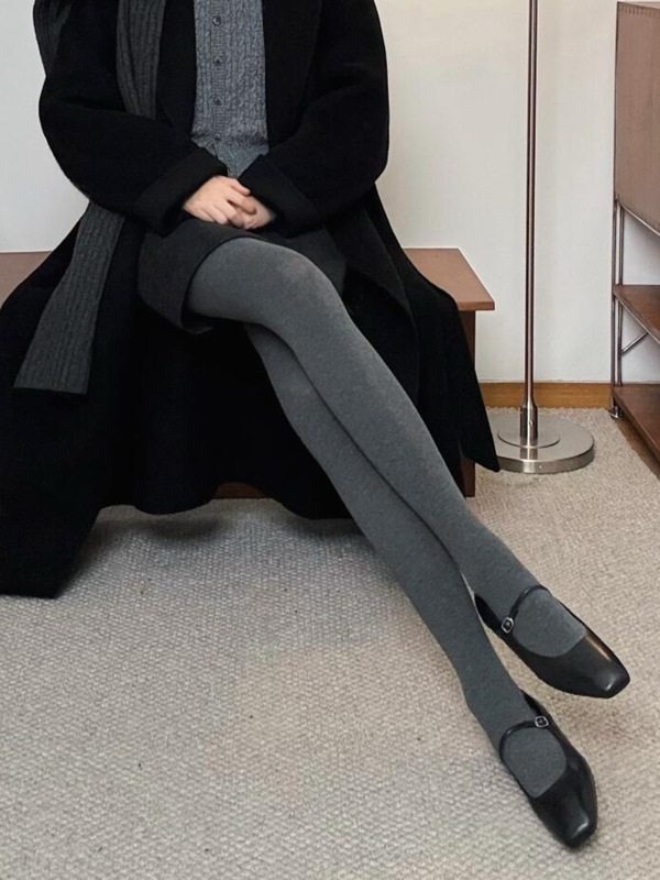 秋と冬の女性用縦縞グレーレギンス、ベルベットと厚みのあるヒップリフティングアウターウェア綿パンツ、股間が落ちないパンスト卸売|undefined
