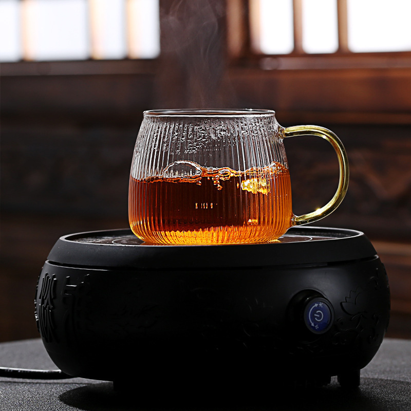 Tasse en verre à rayures verticales en borosilicate résistant_voghion.com