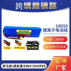 电动自行车电池 48v36Ah18650锂离子电池组13串2并 +充电器