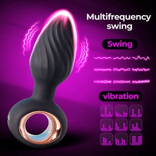 Cross-Border Twisting and Rotating Anus Thread Vibrating Prostate Anus Plug Massager Masturbation Device Adult Sex Products