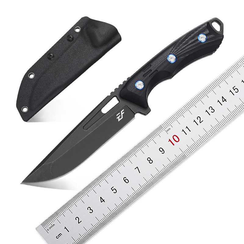 EF127固定直刀14C28N钢材+粗纹进口亚麻手柄EDC适用户外工作野营