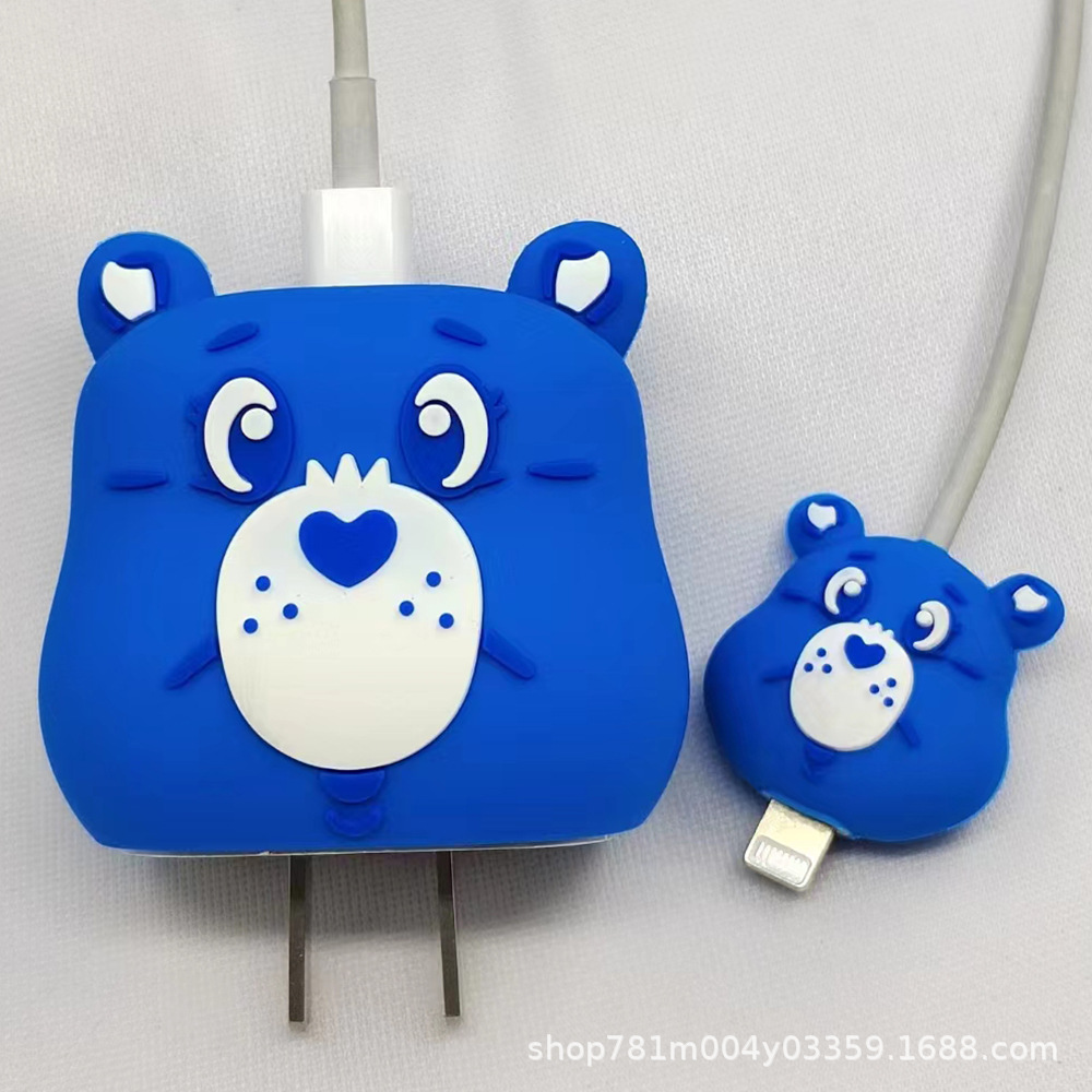 Nuevo cable de datos de dibujos animados cubierta protectora adecuado para Apple carga rápida cabeza 18/20W carga cabeza cubierta protectora Winder