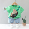 Summer children's clothing for early age, T-shirt for leisure, denim skirt, set, children's clothing, wholesale