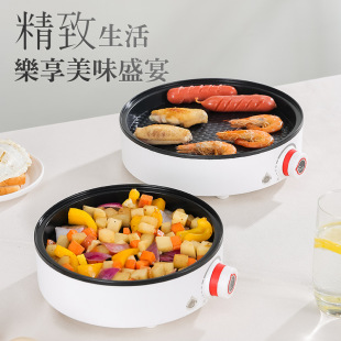 Factory self-selling electric baking plate non-stick pan frying steak electric cake pan smokeless household electric frying plate gift set color box 110V