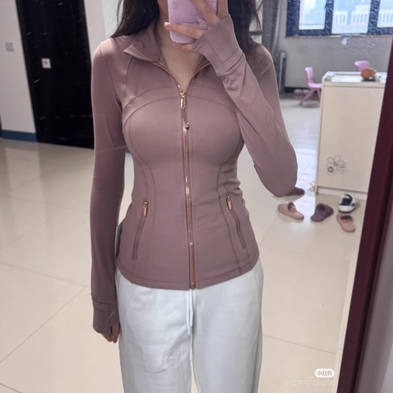 lulu同款瑜伽服上衣Define立领外套磨毛透气秋季修身夹克健身服女|undefined