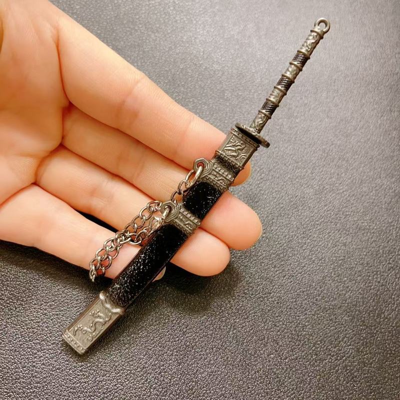 古代名剑刀剑小型mini剑秦始皇剑唐横刀金属兵器摆件合金玩具刀|undefined