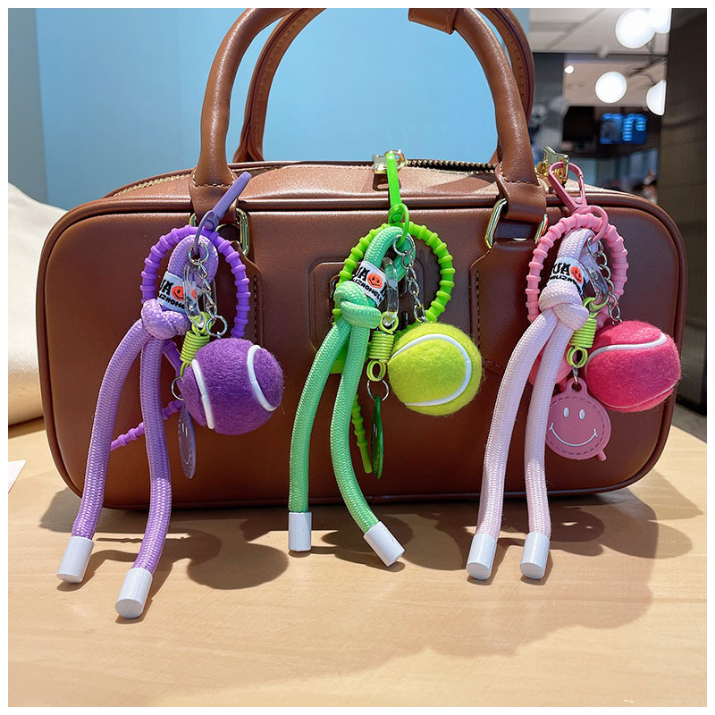 Bag Pendant Classification 1 Piece Quantity 1 Piece All Seasons Nylon Rope Ball Smiley Face Stretch Adjustable Bag Pendant
