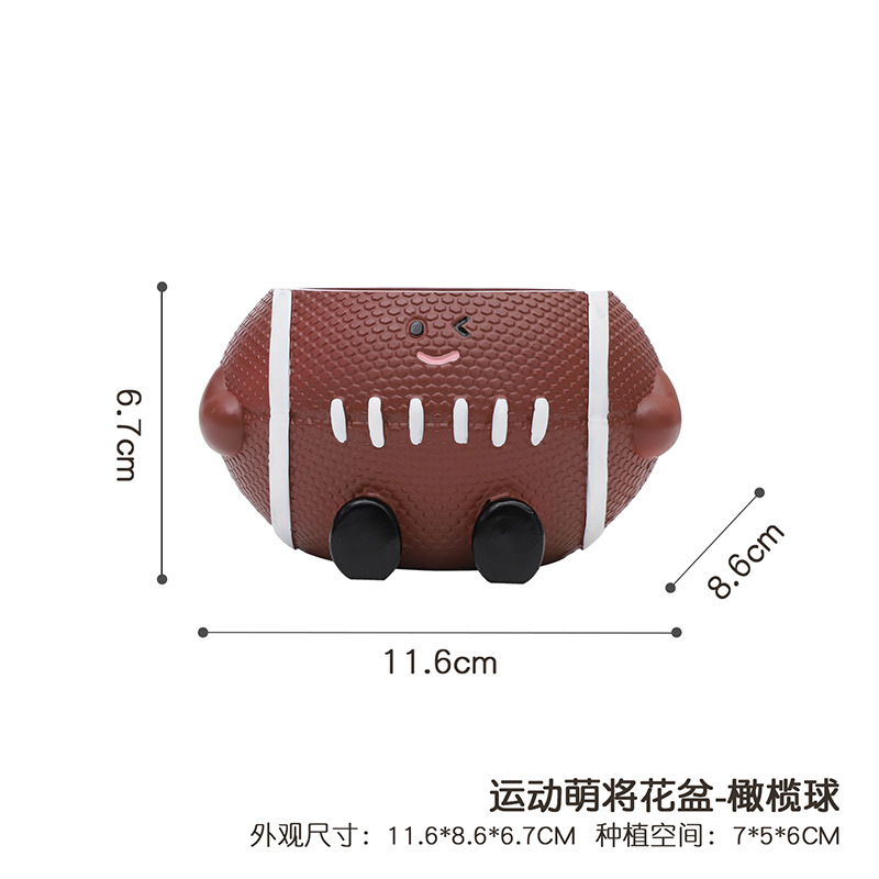 Chậu cây hình cầu lông mặt cười resin, chậu mọng nước mini, trang trí sân vườn (RG-36)