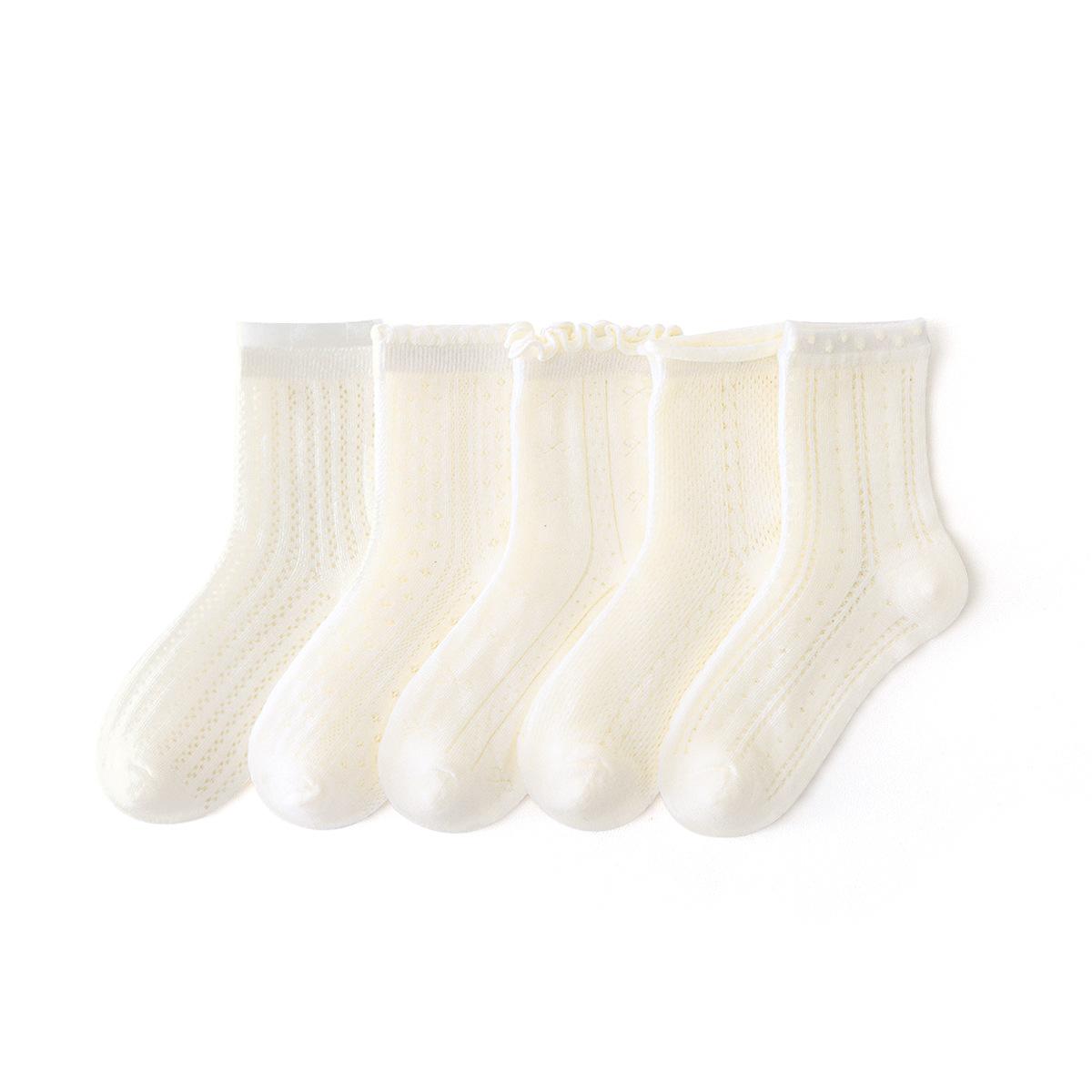 Children's white summer thin knee socks