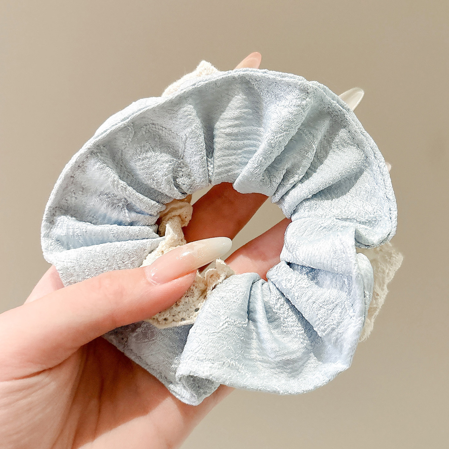 Anillo para el cabello de intestino grueso de gran tamaño coreano, bufanda cuadrada de alta calidad femenina, cuerda para el cabello, banda elástica y duradera, flor de viento perezosa