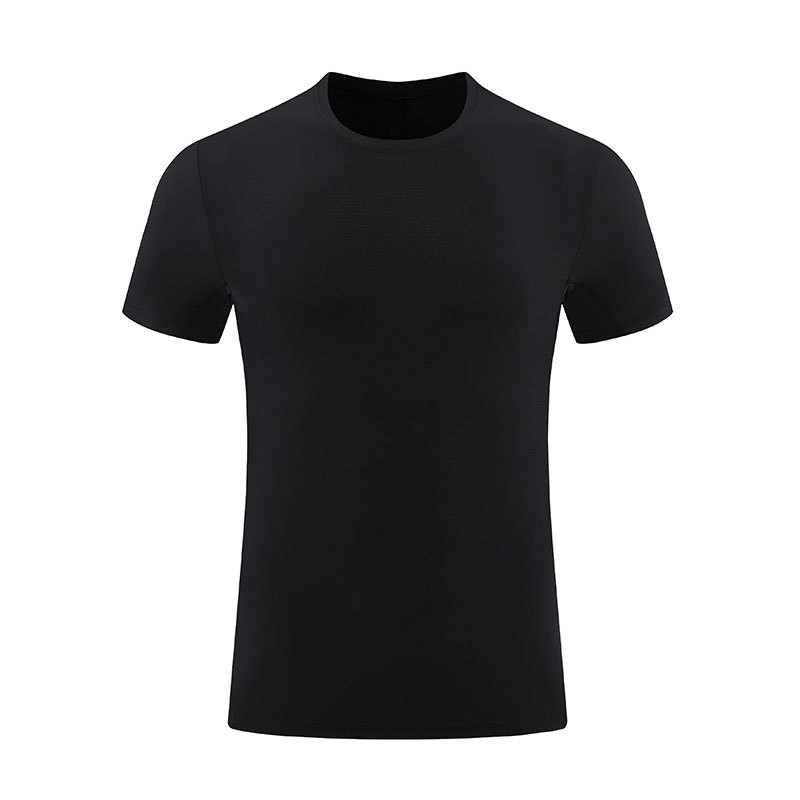 Camiseta de secado rápido elástica de color sólido para hombres, costura de malla transpirable de verano, ropa de fitness, ropa de secado rápido para correr, hombres de manga corta para deportes