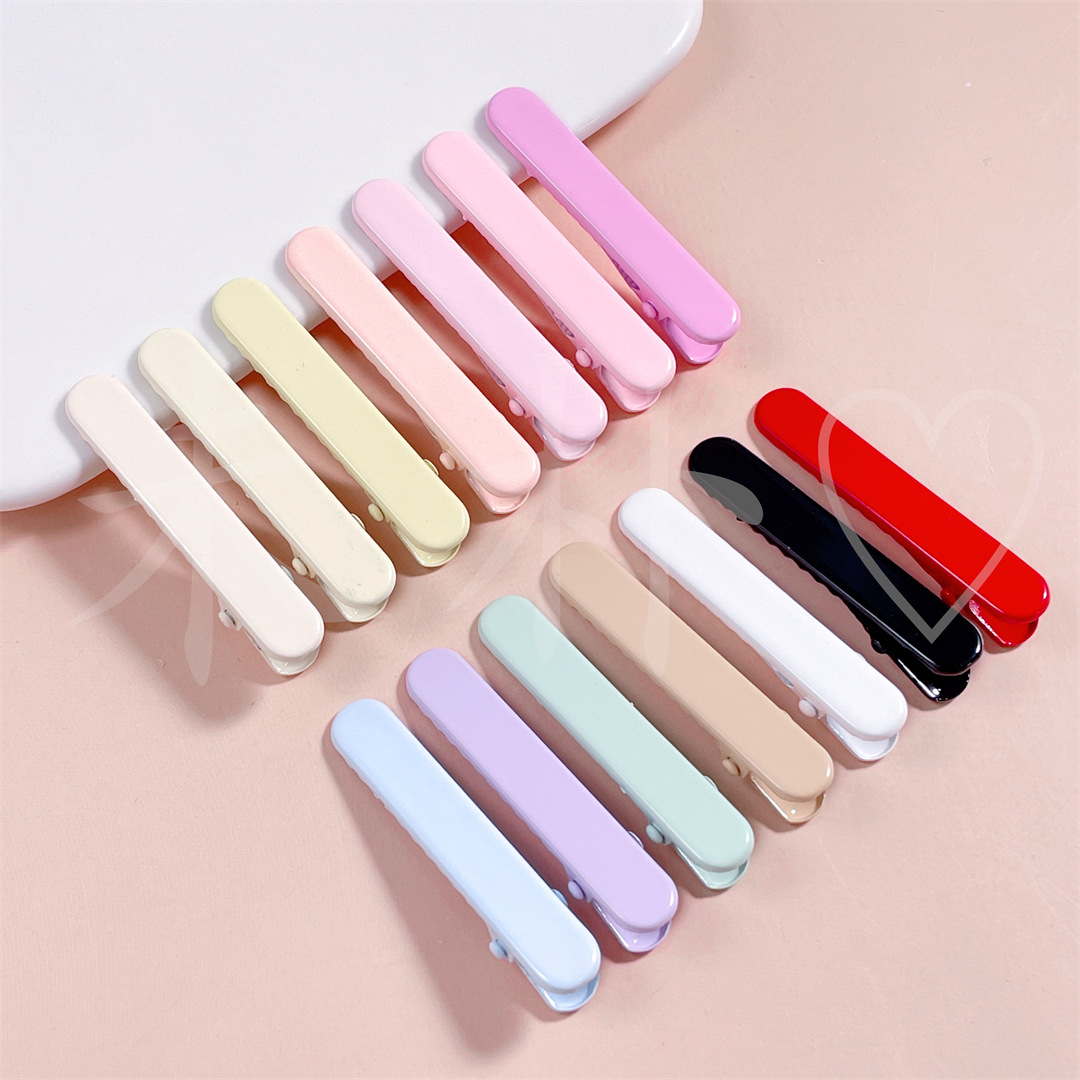 Metal de color sin marcas 5cm cabeza redonda sólida clips clips para niños clips de pelo DIY crema hecha a mano clips de pelo pegamento clips