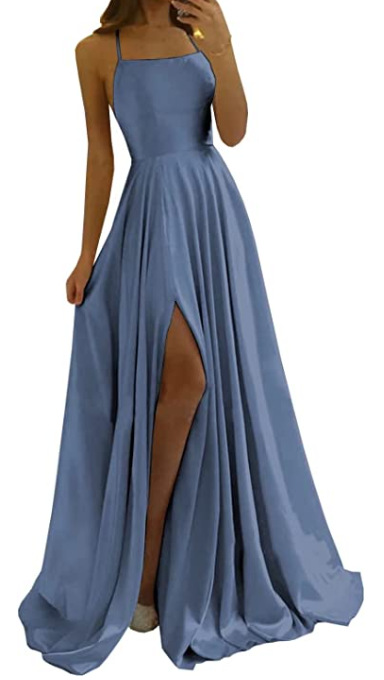 Comercio exterior europeo y americano Amazon AliExpress deseo vestido de noche de las mujeres sexy Correa split simple vestido largo