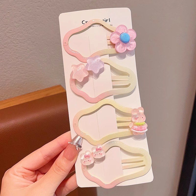 儿童果冻色云朵发夹可爱女童宝宝后脑勺碎发发卡头饰刘海碎发夹子|undefined