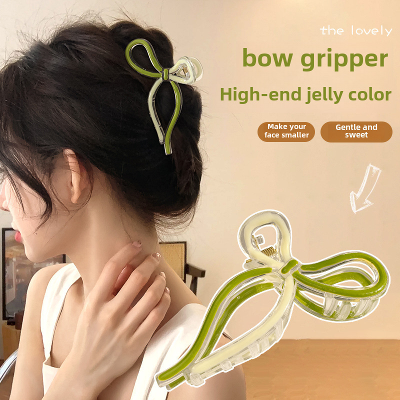 Jelly Shark Clip Damen 2024 Neue High-End Sense Grab Clip Back Head Tie Haargreifer Kopfbedeckung Clip Große Haarnadel_voghion.com