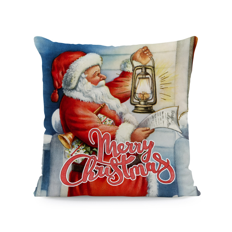 Venta caliente transfronteriza elementos de Navidad funda de almohada ambiente para el hogar sofá de decoración jardín patio festivo funda de cojín image 28