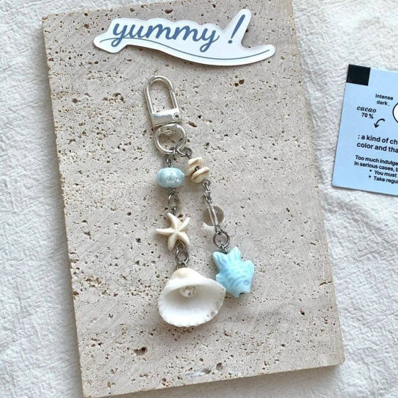 Summer starfish shell hand-made beaded chain girl heart hand-made beaded mobile phone chain pendant goo this pendant