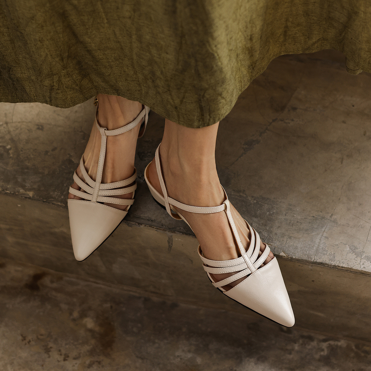 Sandal da bò gót 5cm thanh lịch, tôn dáng Hàn Quốc — 4/12
